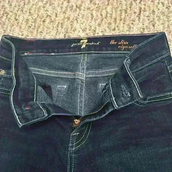 7 For All Mankind The Slim Cigarette Dark Wash Skinny Jeans Size 24 - Picture 7 of 14